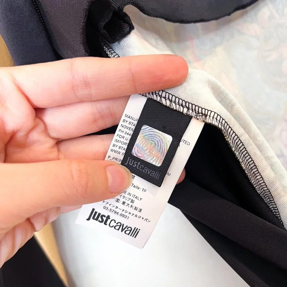 Just Cavalli Black Geometric Floral Designer Colorblock Bodycon Mini Dress XS - Picture 8 of 12